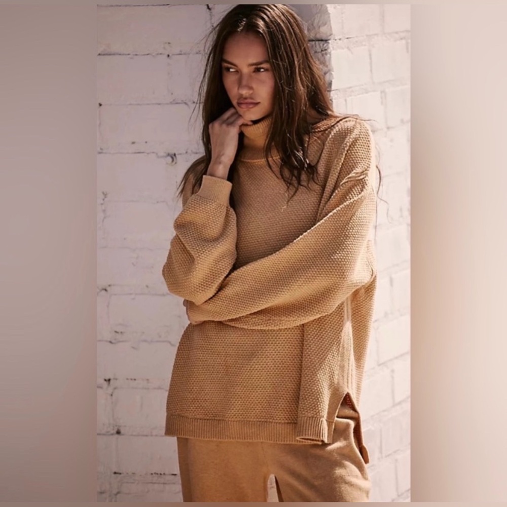 NWT free-est by Free People Hailee Turtleneck Set Mustard Sunset XS SOLD OUT - Picture 3 of 6